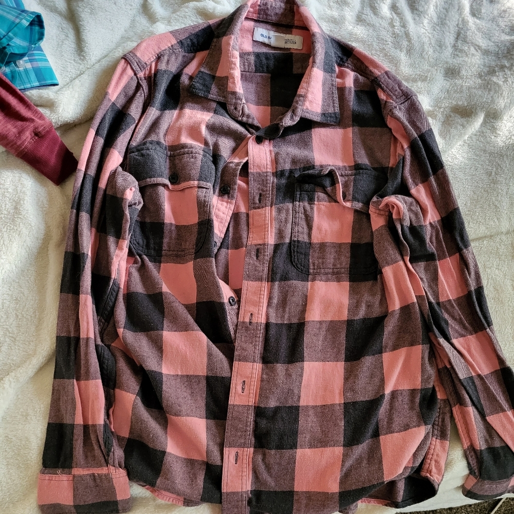 Old Nacy Button up. Long Sleeved. Men's. Size L.